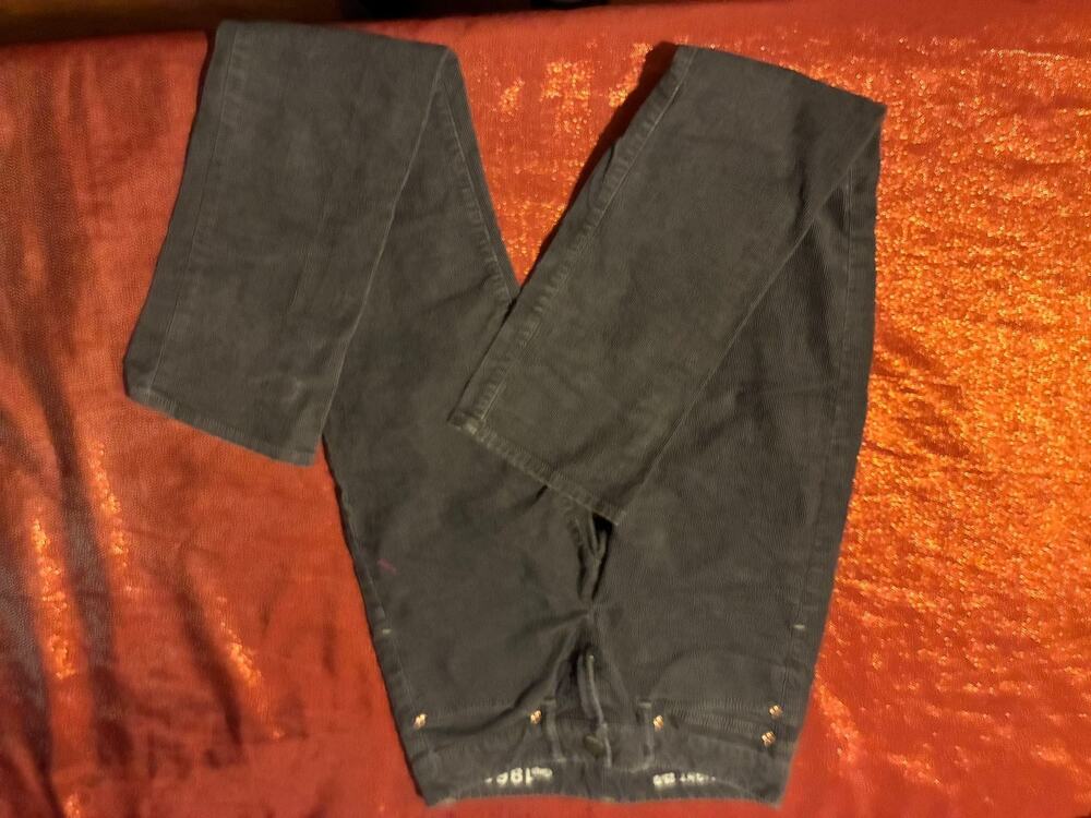 Gap 1969 Pants Womens 25 Real Straight Corduroy Gray Low Rise Bootcut